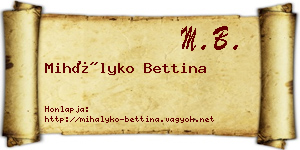 Mihályko Bettina névjegykártya